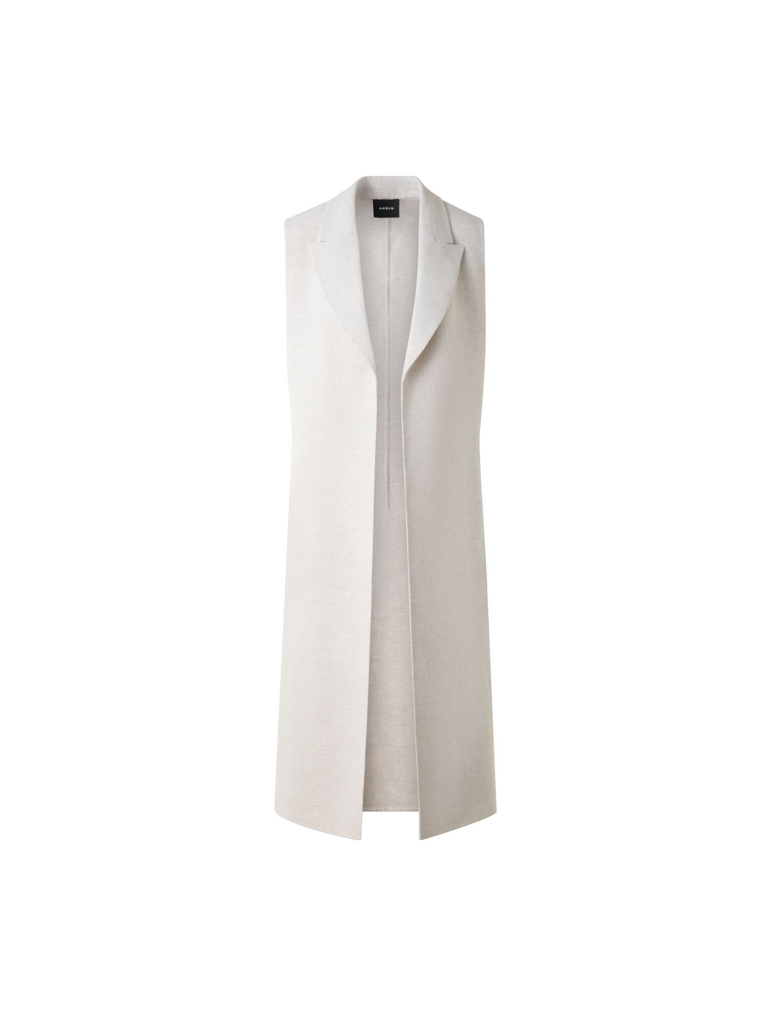 Designer Duo Mantel - Leinen-Weste und Bolero - Grau - Ecru - Weiss