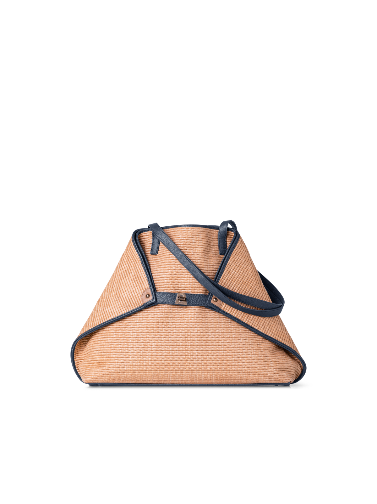 Designer Ai Medium Shoulder Tote - Dunkelblau - Blau - Bunt - Beige