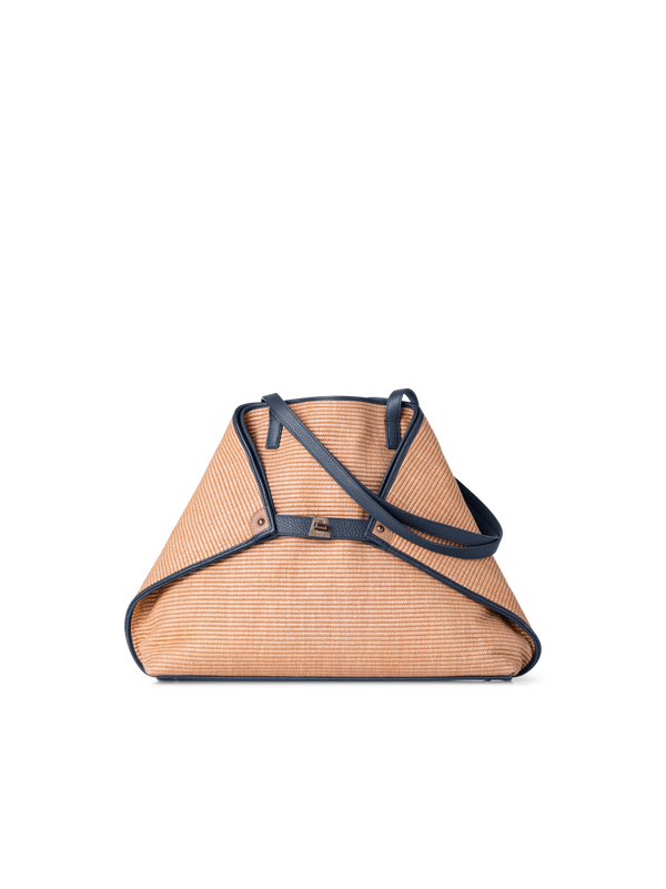 Designer Ai Medium Shoulder Tote - Dunkelblau - Blau - Bunt - Beige