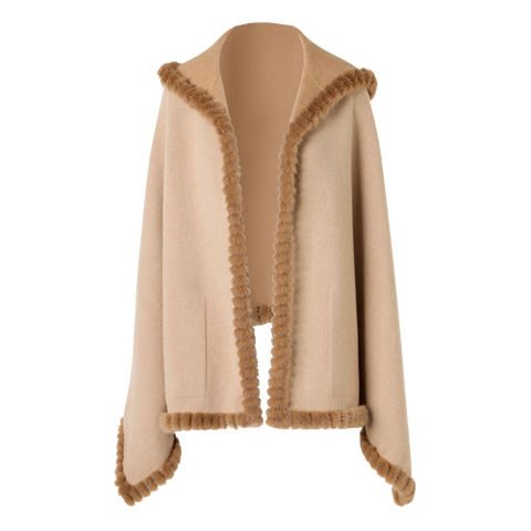 Cashmere Double-Face Knit Cardigan Cape
