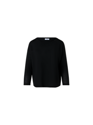 Designer Feiner Merinowolle-Signature-Strickpullover - Schwarz