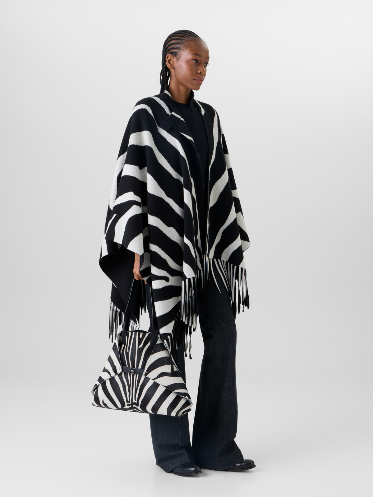 Designer Strickcape aus Kaschmir-Doubleface - Bunt #editorial