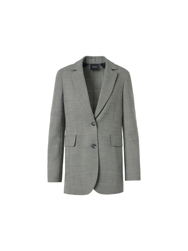 Designer Doubleface-Jacke aus Wollstretch mit Prince-of-Wales-Karomuster - Grau
