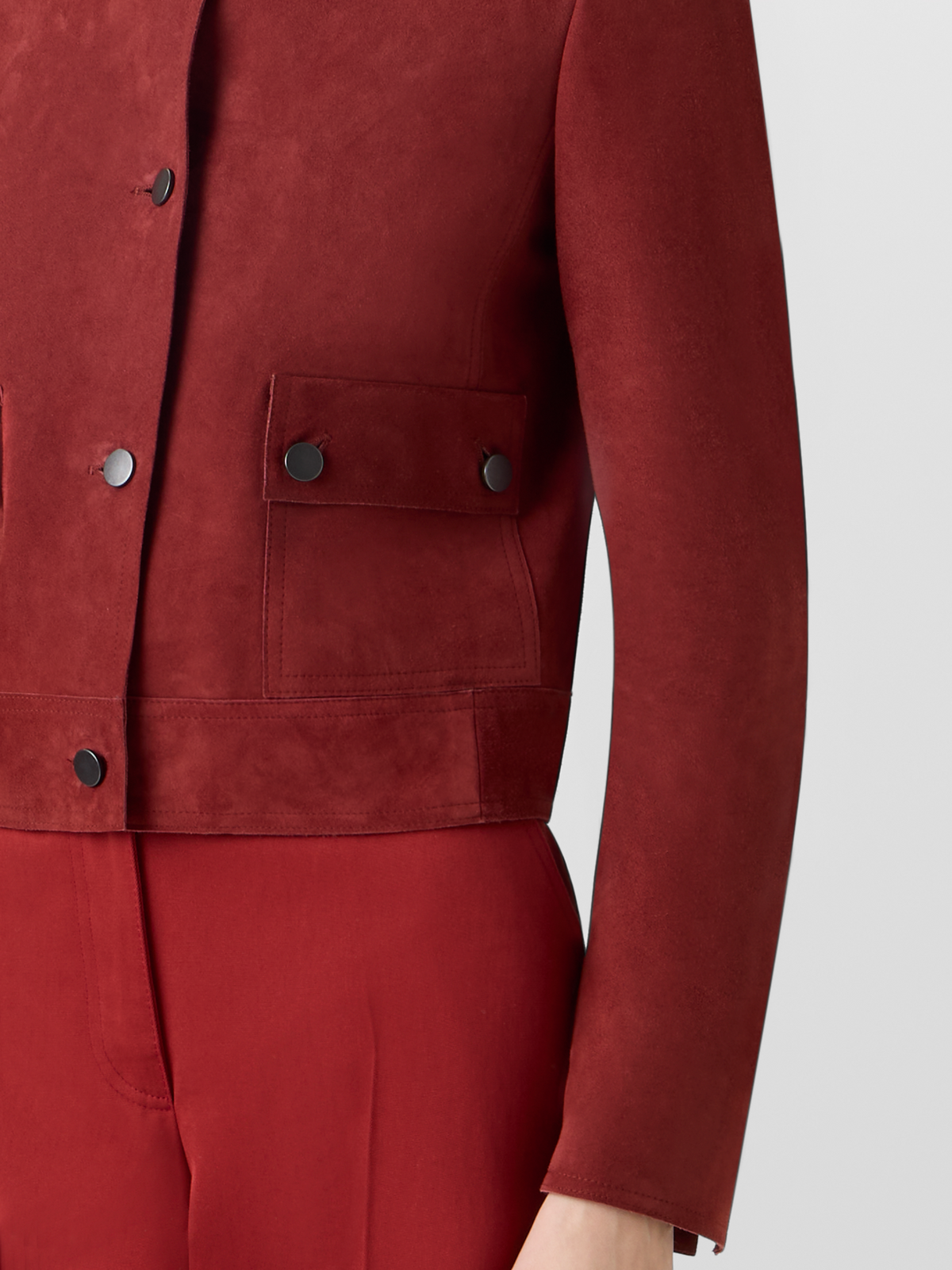 Designer Langärmelige Jacke aus Wildleder - Rot #editorial
