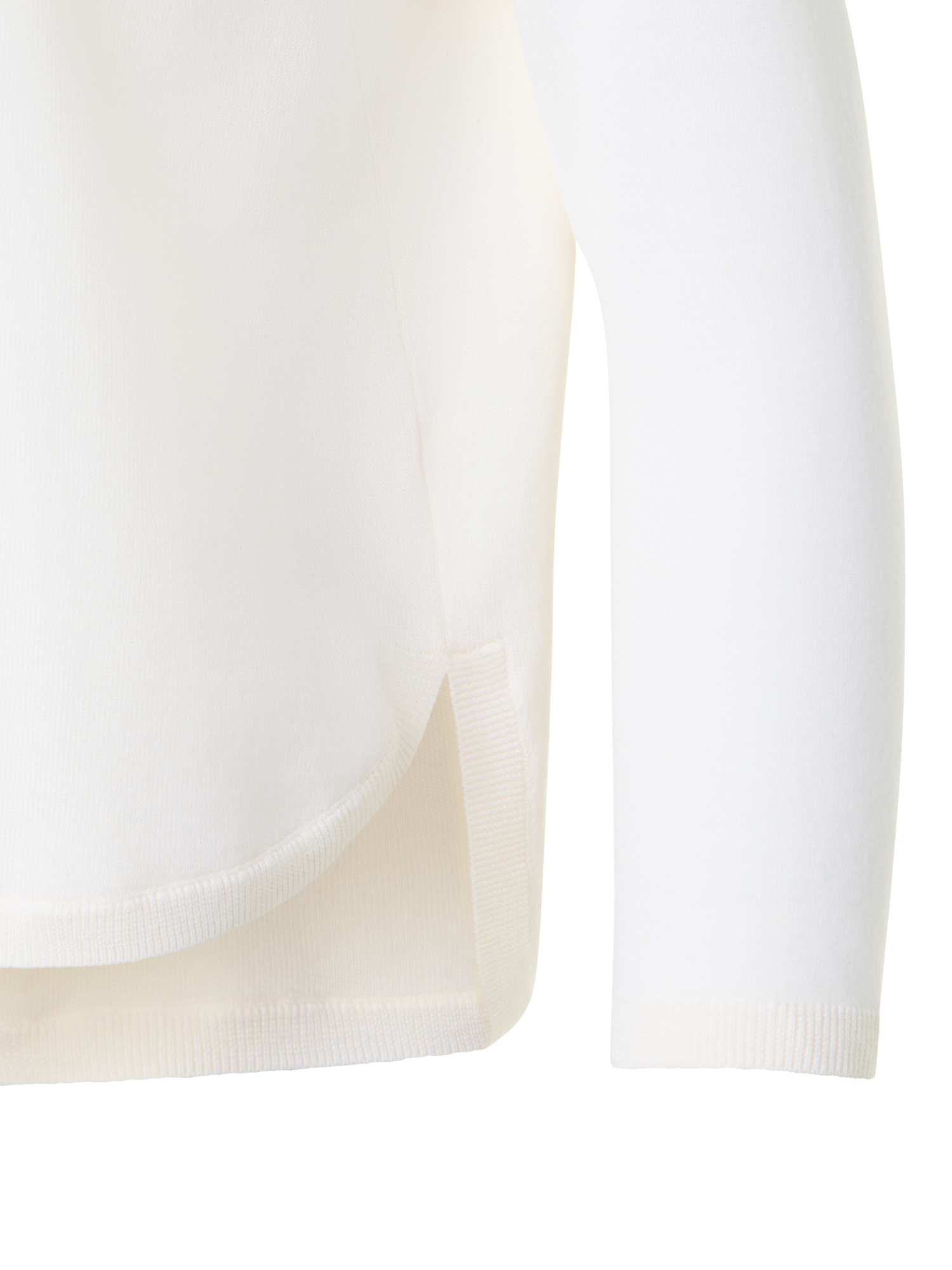 Designer Feiner Merinowolle-Signature-Strickpullover - Weiss