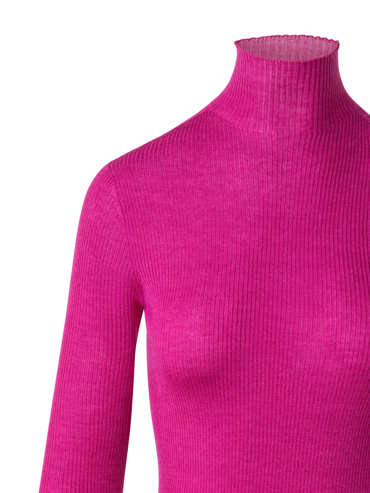 Designer Kaschmir-Seiden-Pullover mit Stehkragen - Rosa