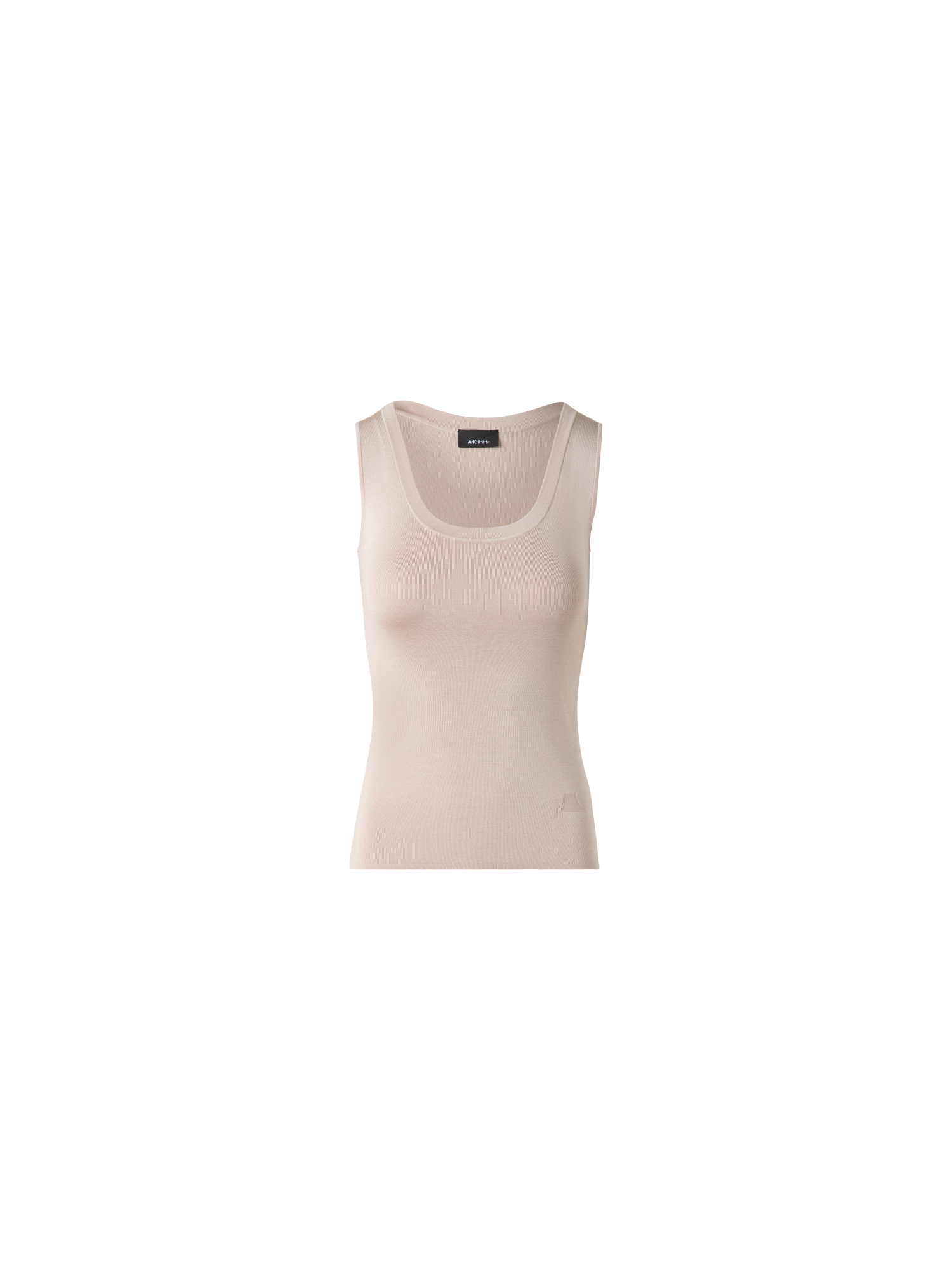 Designer Seiden-Stricktop - Beige