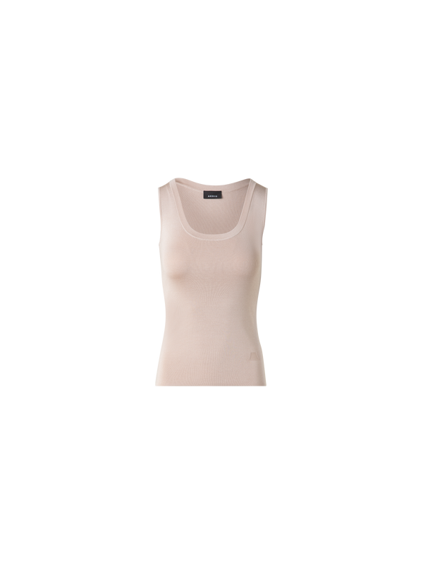Designer Seiden-Stricktop - Beige