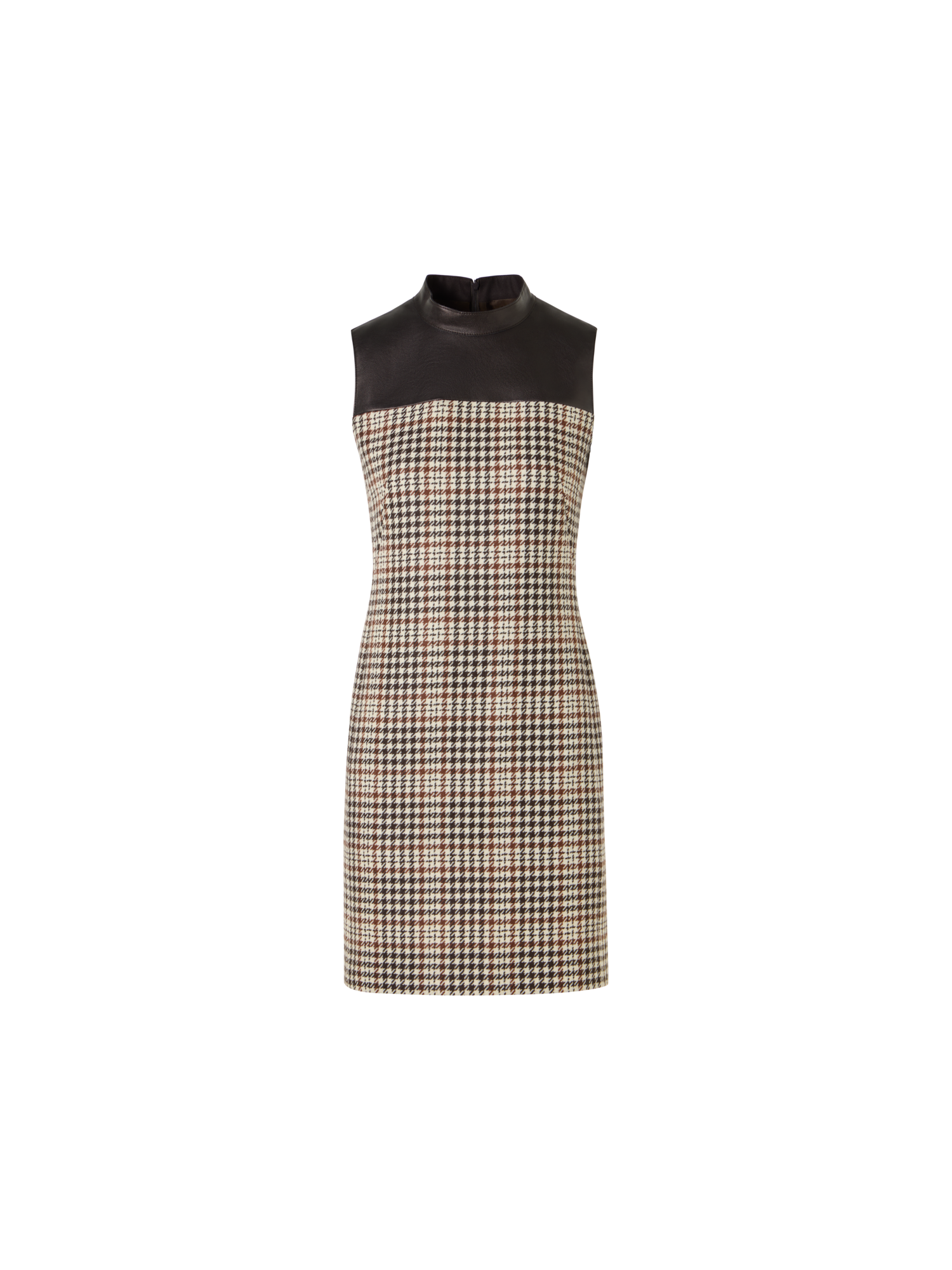 Designer Ärmelloses Mini-Etuikleid aus kariertem Tweed - Bunt