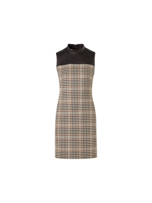 Designer Ärmelloses Mini-Etuikleid aus kariertem Tweed - Bunt