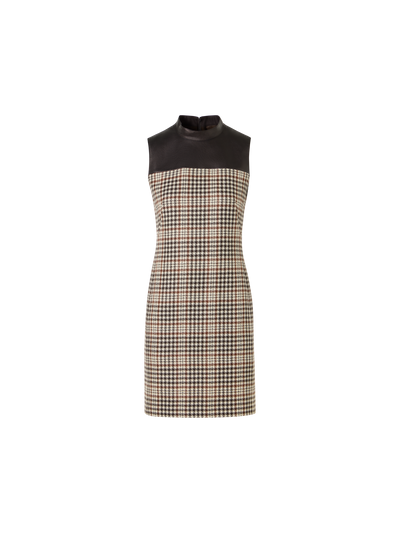 Designer Ärmelloses Mini-Etuikleid aus kariertem Tweed - Bunt