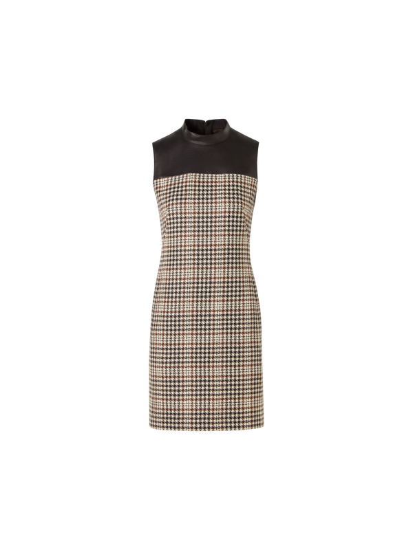 Designer Ärmelloses Mini-Etuikleid aus kariertem Tweed - Bunt
