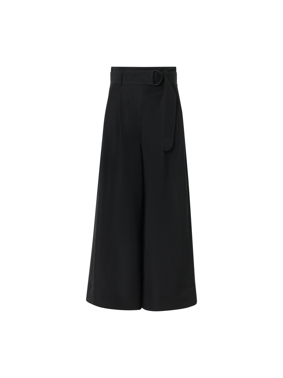 Designer Fiorella plissierte Culotte aus Leinen-Viskose - Schwarz