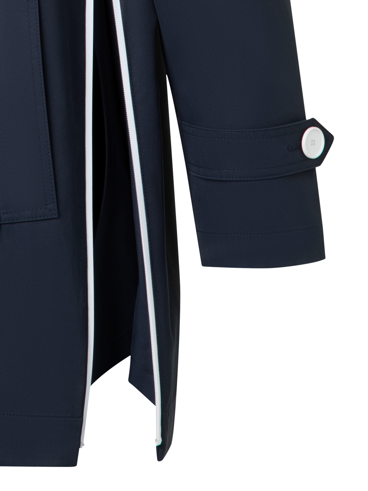 Designer Wasserabweisender Parka mit abnehmbarer Kapuze - Dunkelblau - Blau