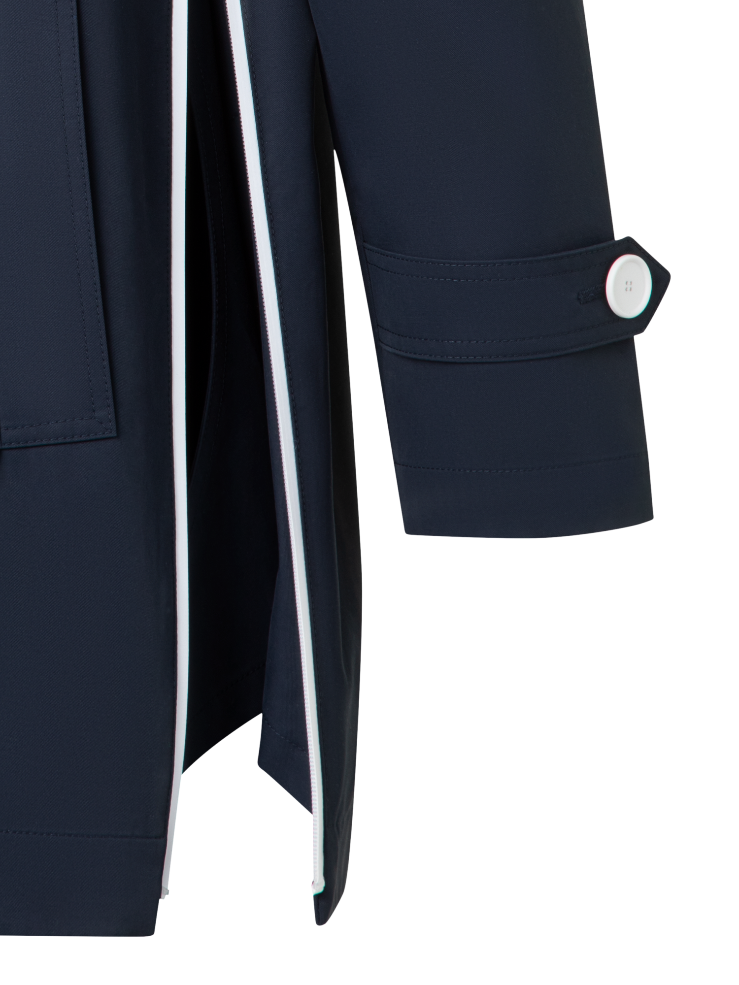 Designer Wasserabweisender Parka mit abnehmbarer Kapuze - Dunkelblau - Blau