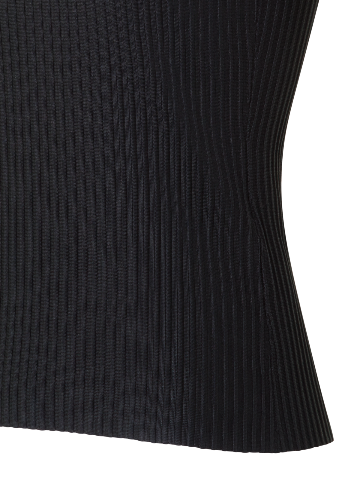 Designer Seiden-Baumwoll-Top mit transparenter Schulter - Schwarz