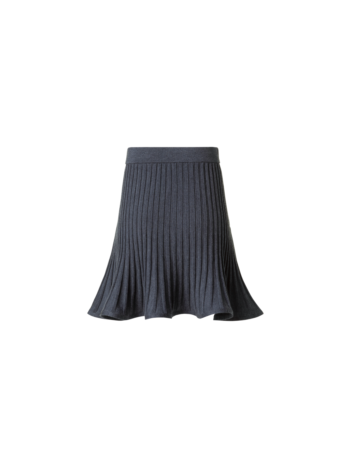 Designer Ausgestellter Merino Ripp Mini-Rock - Grau