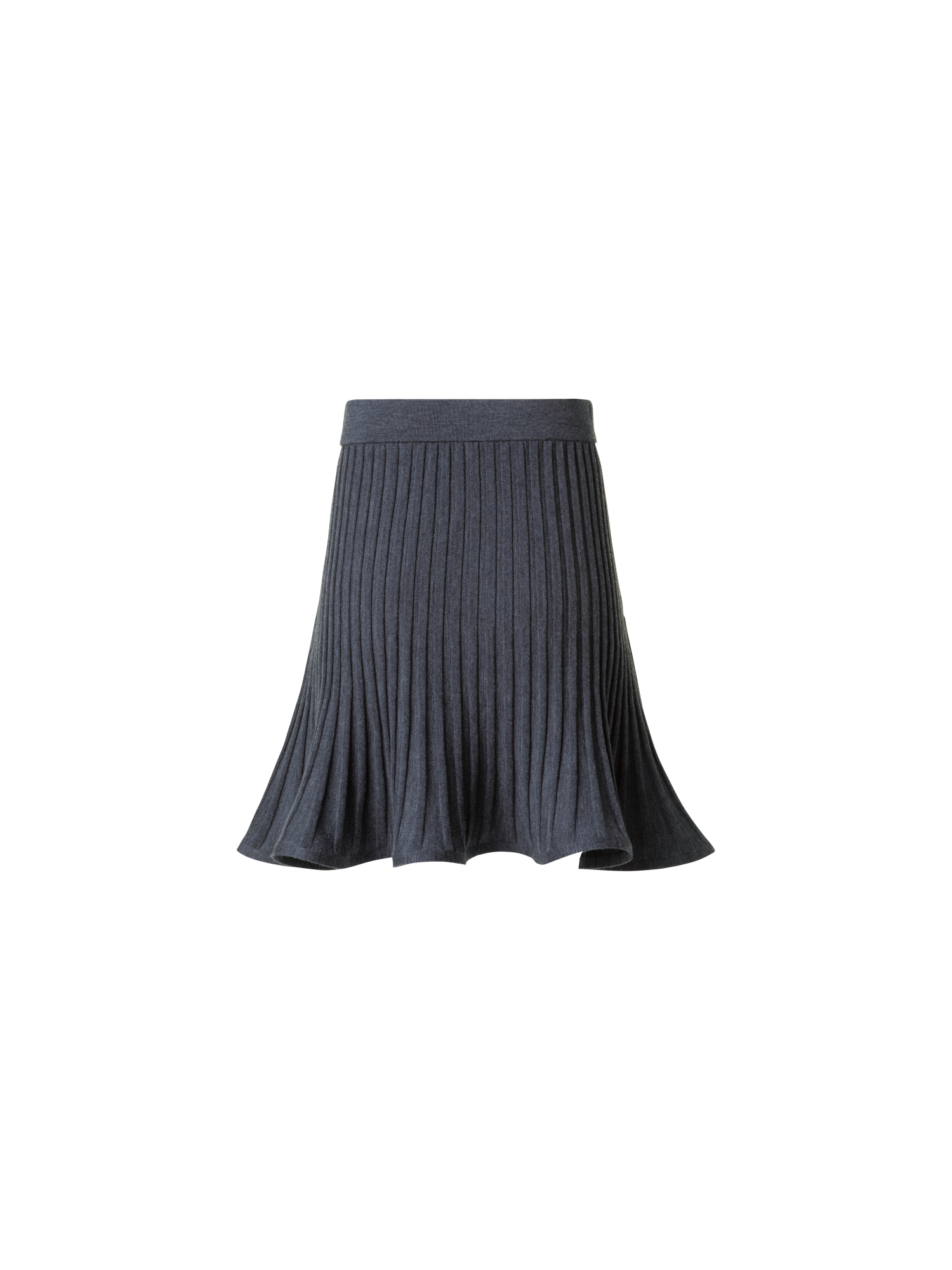 Designer Ausgestellter Merino Ripp Mini-Rock - Grau