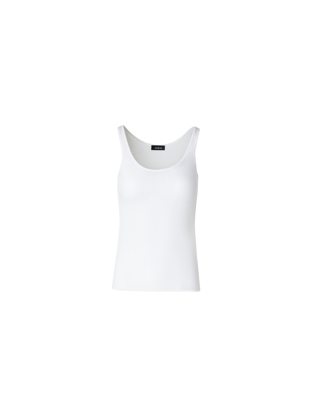 Designer Tanktop aus Seiden-Mesh-Strick - Ecru