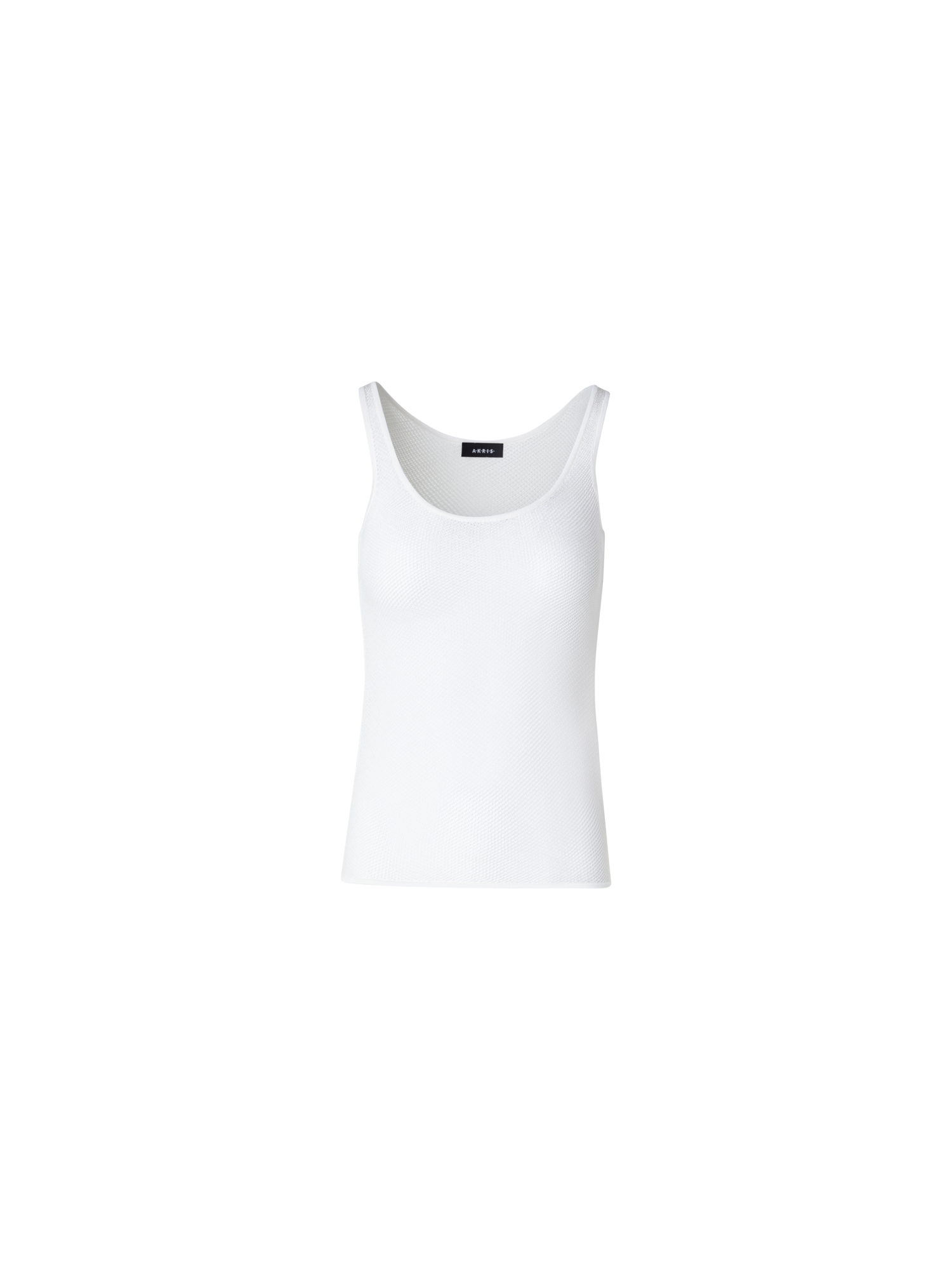 Designer Tanktop aus Seiden-Mesh-Strick - Ecru