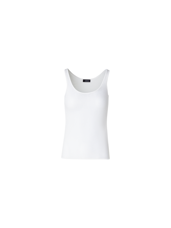 Designer Tanktop aus Seiden-Mesh-Strick - Ecru