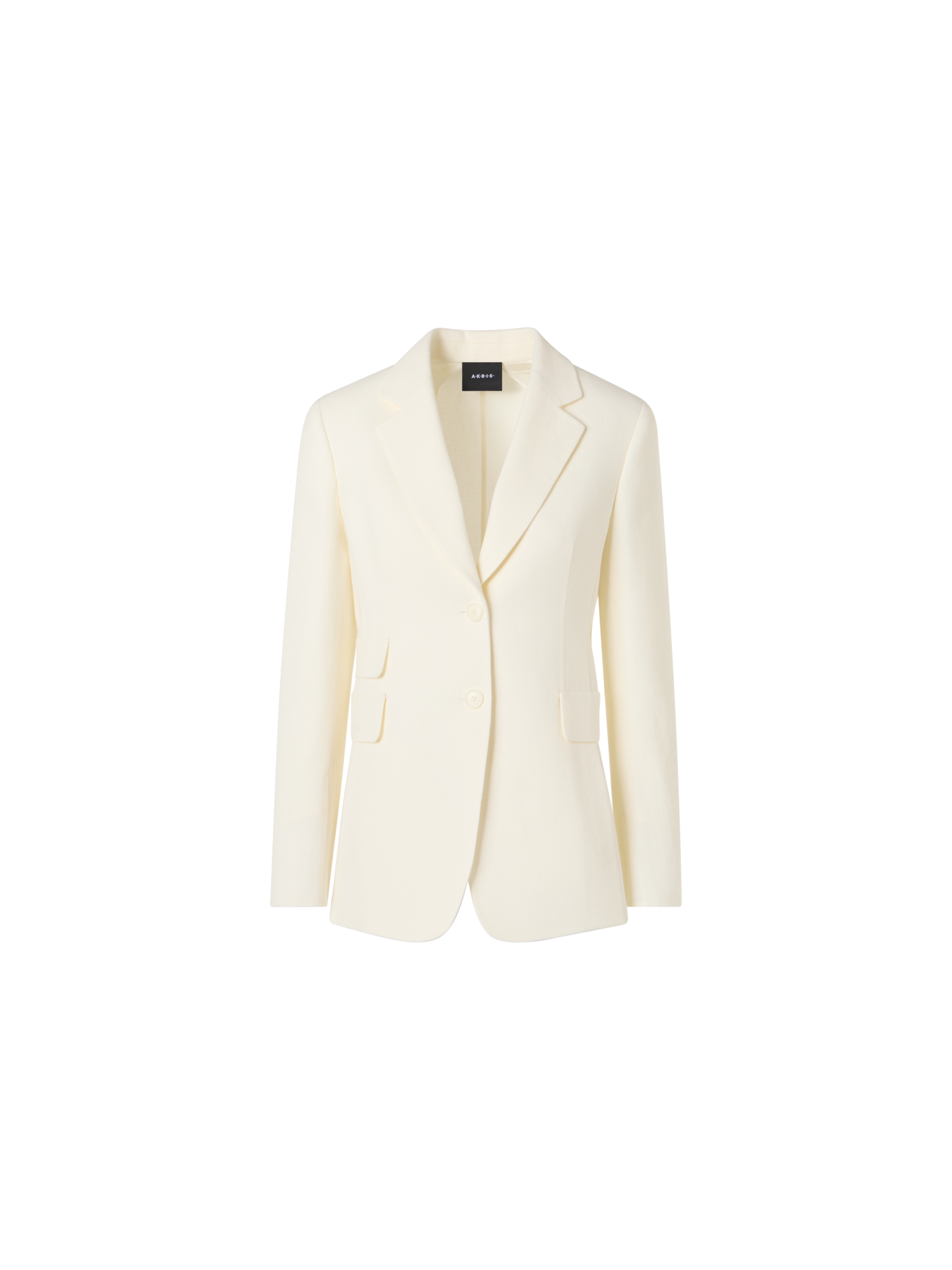 Designer Arie Jacke aus Leinen-Woll-Doubleface - Ecru