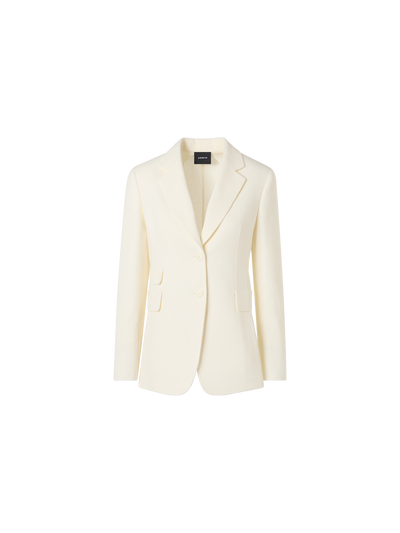 Designer Arie Jacke aus Leinen-Woll-Doubleface - Ecru
