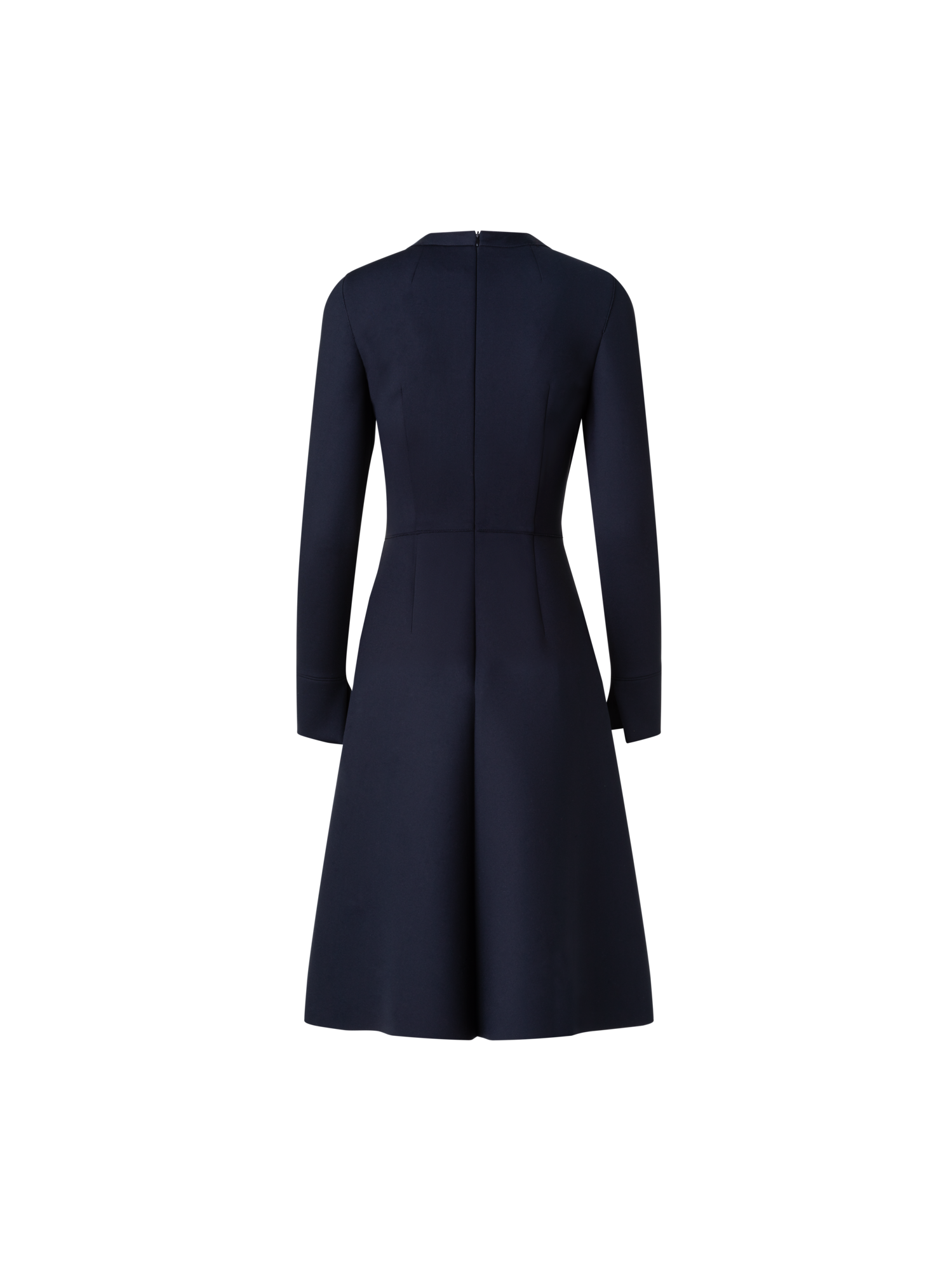 Designer Neopren-Kleid in A-Linie - Schwarz