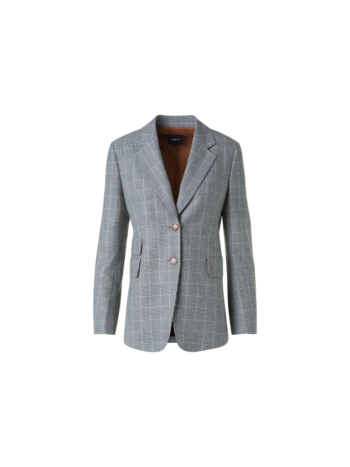 Designer Langer Prince of Wales Blazer aus Kaschmir - Schwarz - Bunt