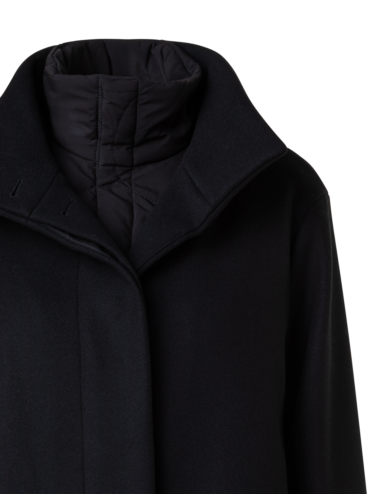 Designer Langer 3-in-1 Mantel - Schwarz