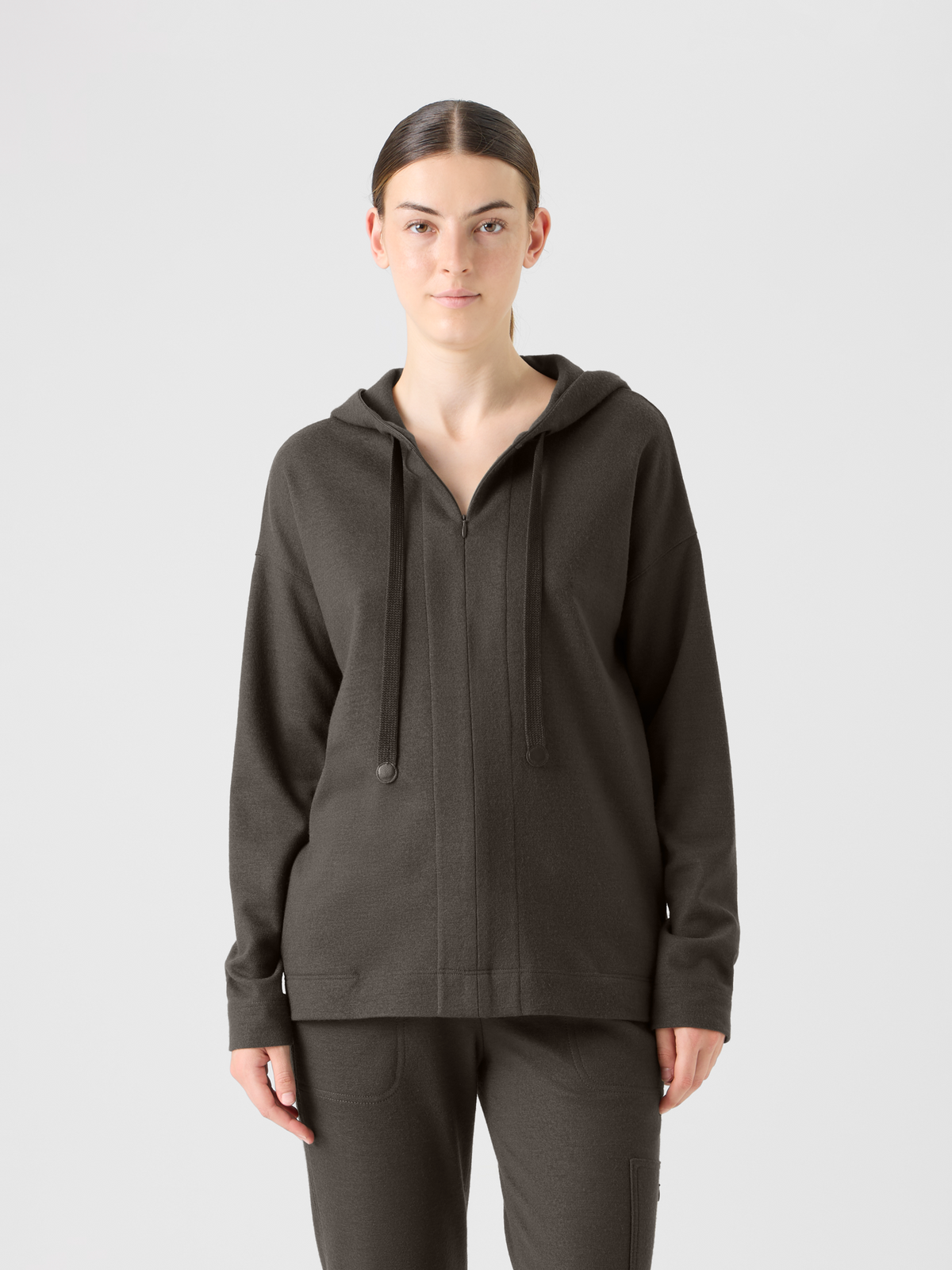 Designer Oversized Wolljersey Kapuzenpulli - Braun #editorial