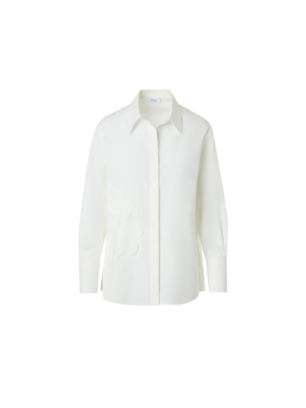 Designer Cotton Poplin Blouse with 3D Flower embroidery