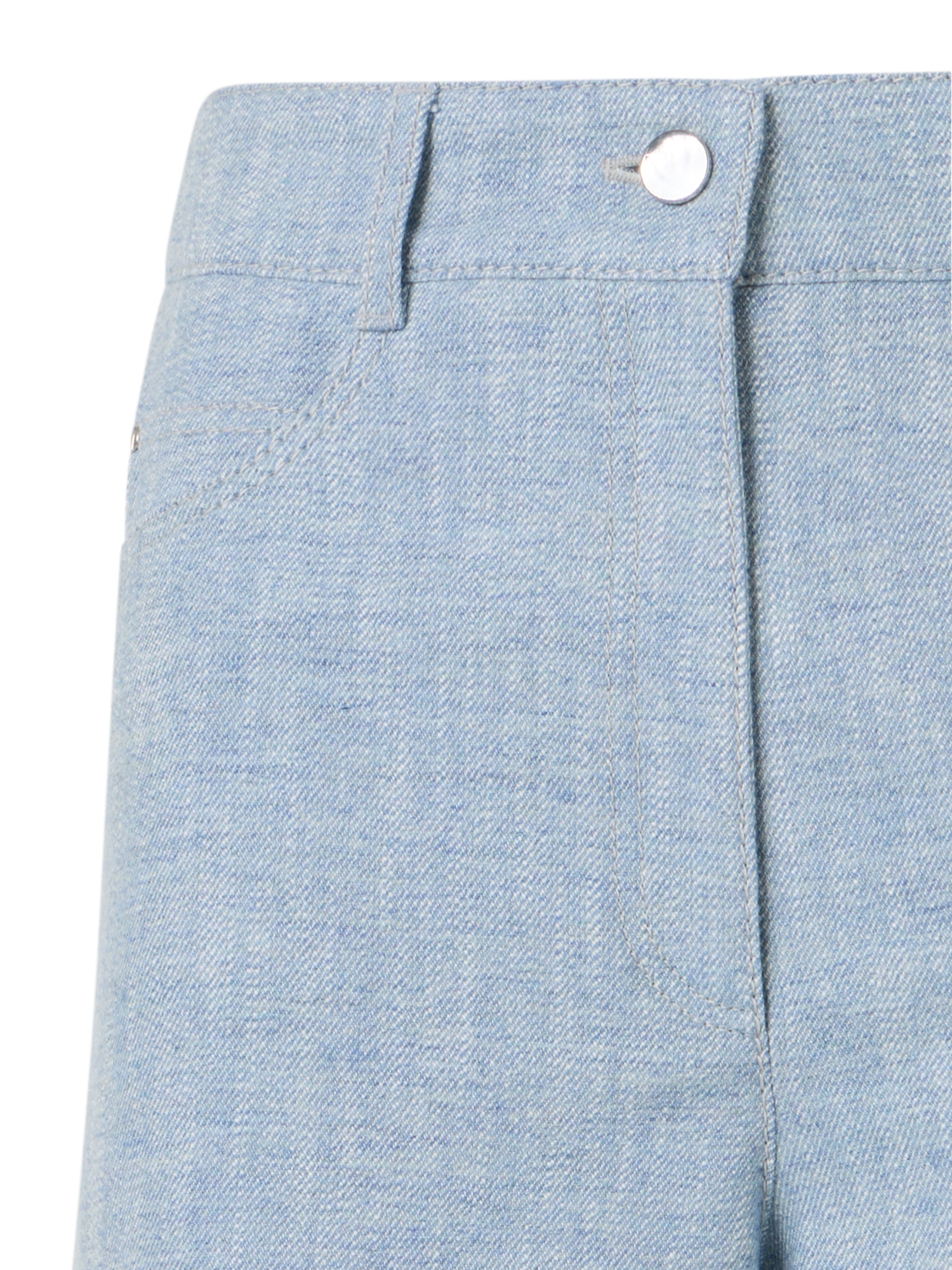 Designer Weite Denim-Hose mit hohem Bund - Blau