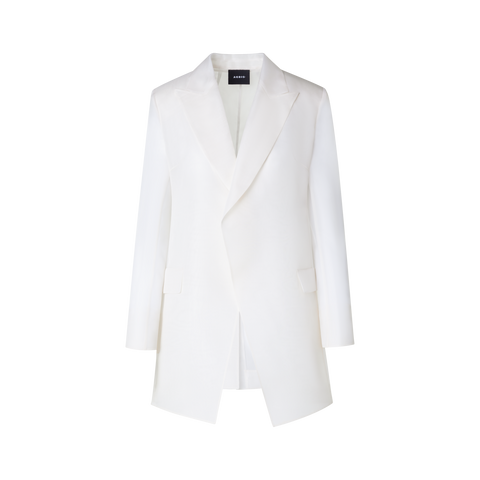 Lange Seidenjacke mit halbdurchsichtigen Ärmeln