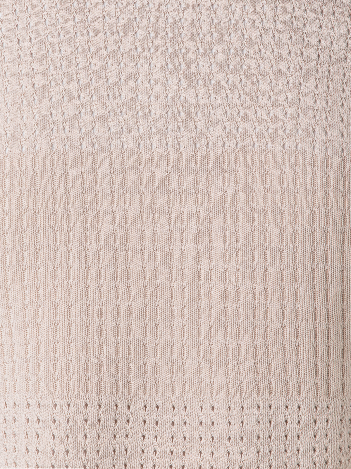 Designer Ajouré-Strickoberteil aus Seiden-Baumwolle - Beige