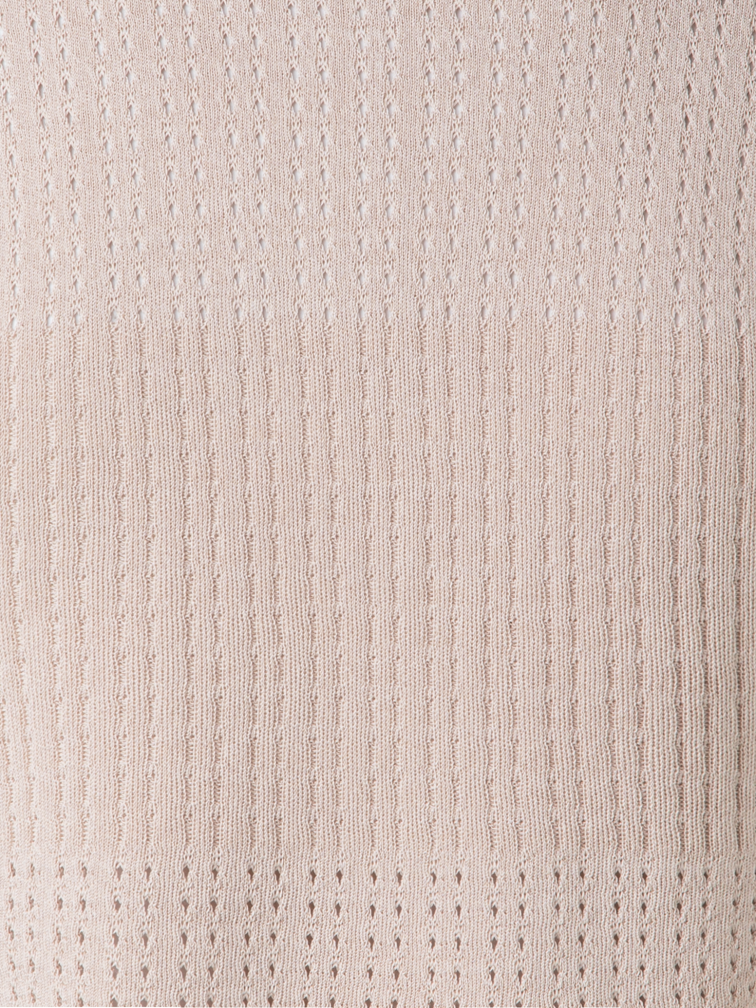 Designer Ajouré-Strickoberteil aus Seiden-Baumwolle - Beige