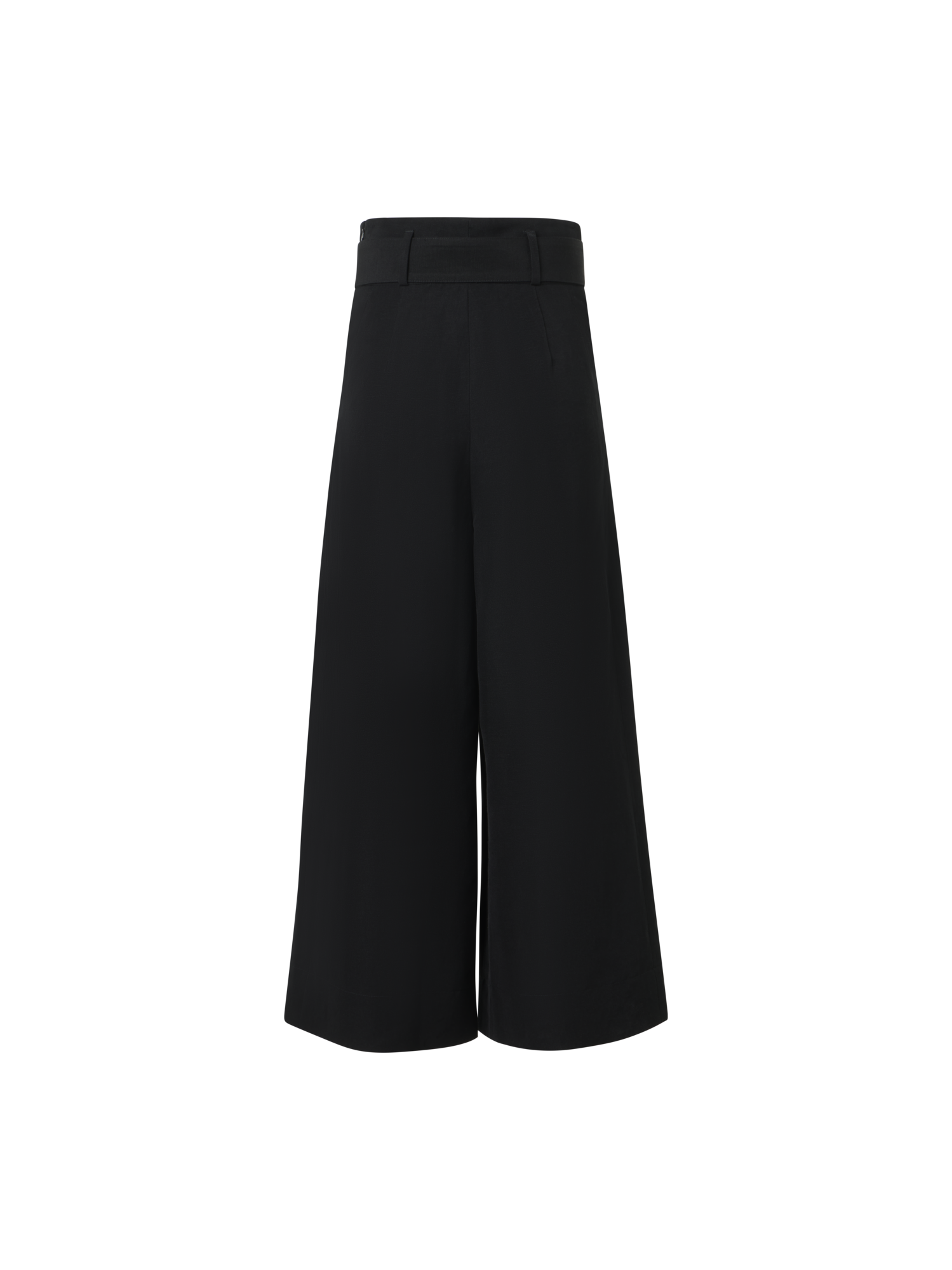Designer Fiorella plissierte Culotte aus Leinen-Viskose - Schwarz
