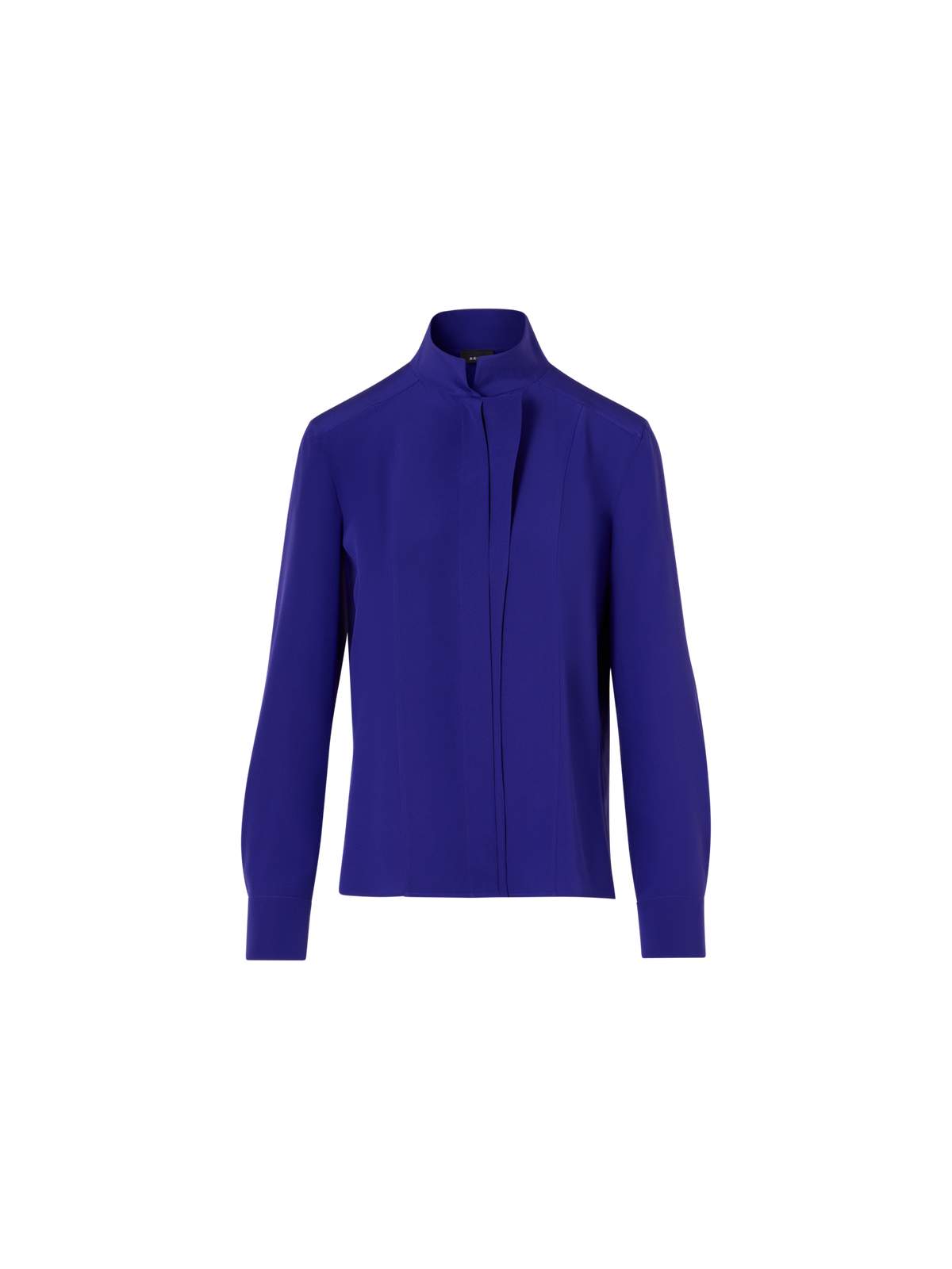 Designer Langärmelige Bluse aus Seidenkrepp - Violett