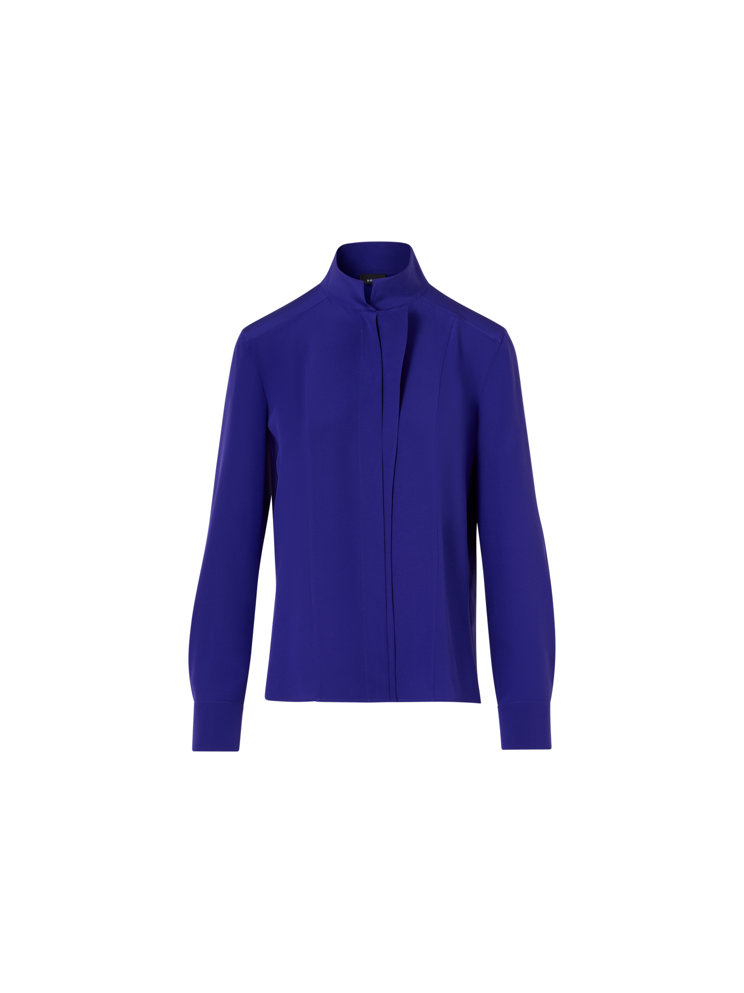 Designer Langärmelige Bluse aus Seidenkrepp - Violett