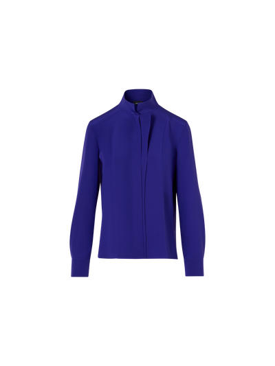 Designer Langärmelige Bluse aus Seidenkrepp - Violett