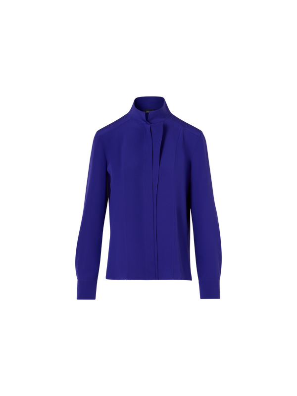 Designer Langärmelige Bluse aus Seidenkrepp - Violett