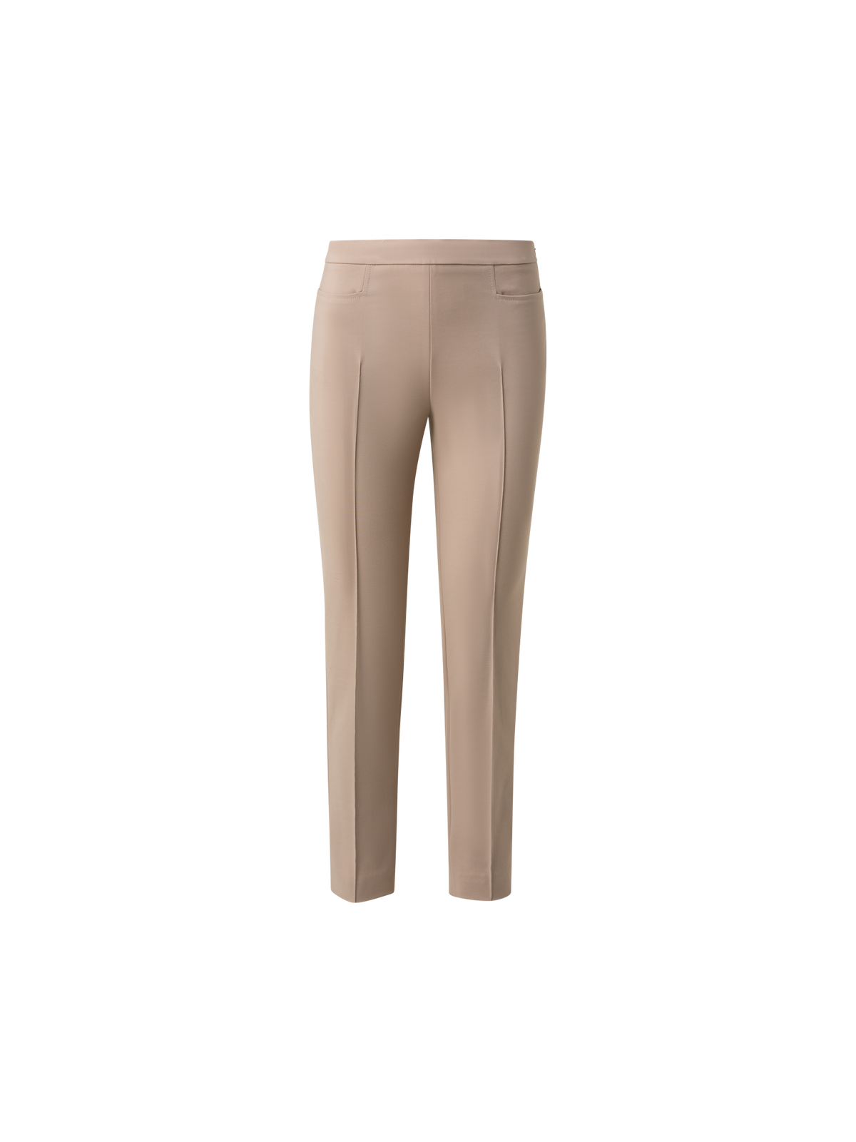 Designer Cropped Slim Hose aus Baumwoll-Techno-Stretch - Beige