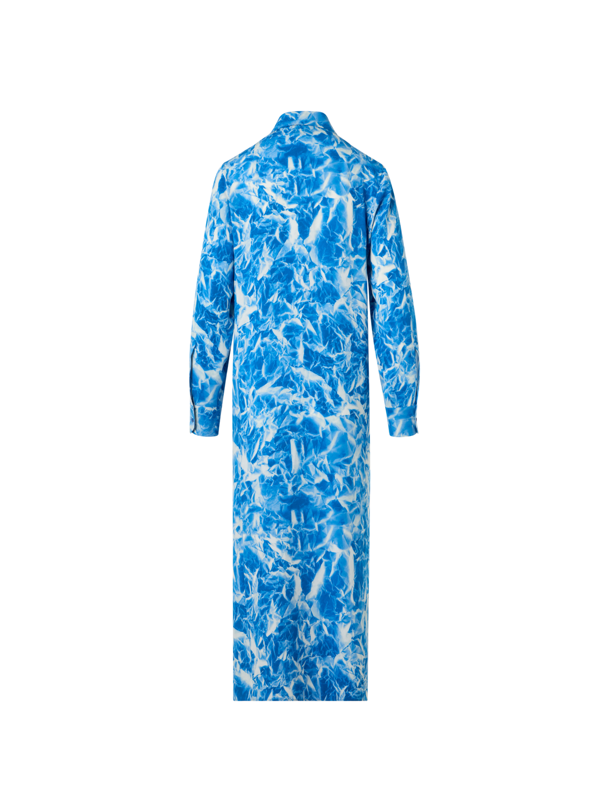 Designer Midi-Tunikakleid aus Seiden-Crêpe mit Whitecaps-Print - Blau - Ecru