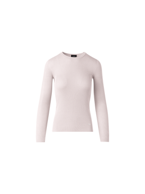 Designer Nahtloser Strickpullover aus Seiden-Baumwolle - Rosa