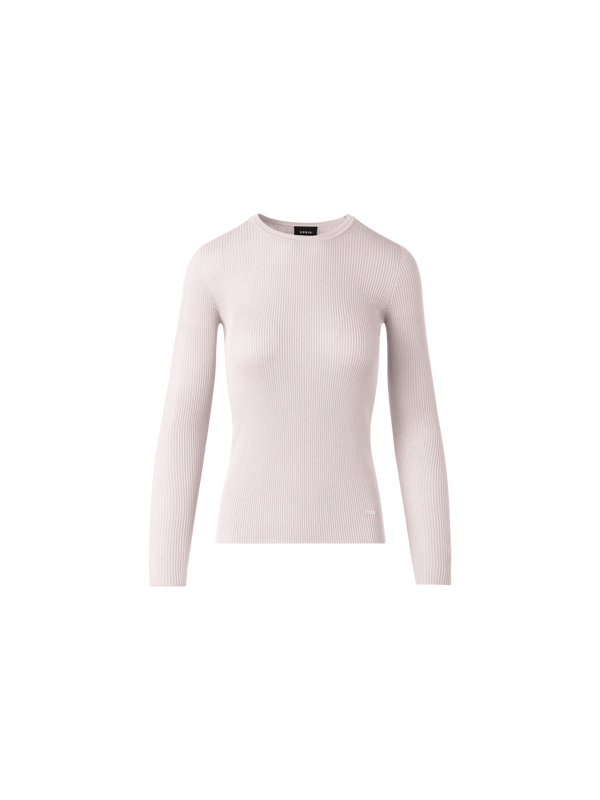 Designer Nahtloser Strickpullover aus Seiden-Baumwolle - Rosa
