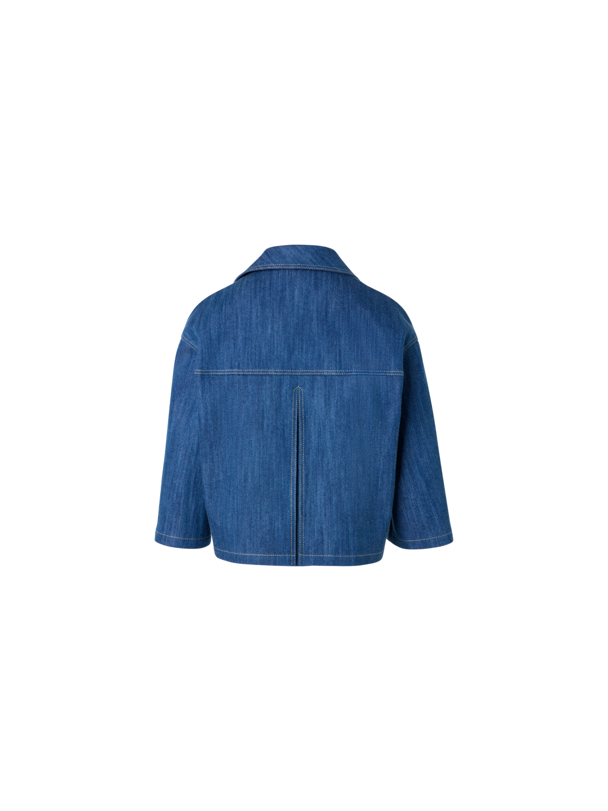 Designer Asymmetrische kastige Cropped-Denim-Jacke - Blau