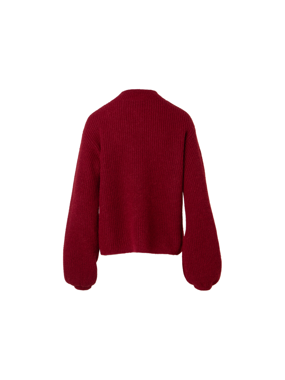 Designer Alpaka Wolle Strick Pullover mit weitem Ärmel - Rot