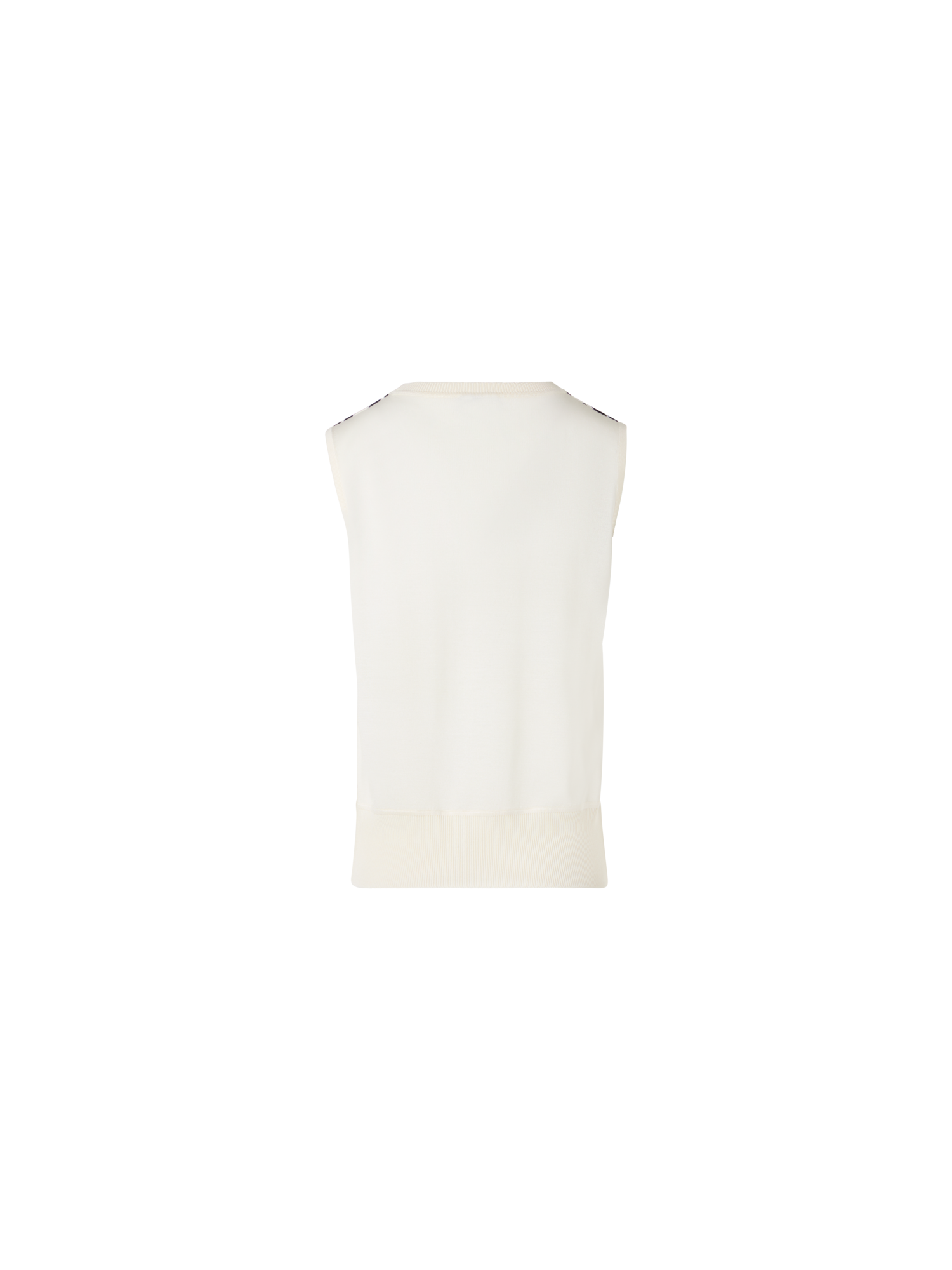 Designer Ärmelloses Stricktop mit Dance Movement Print Vorderseite - Ecru