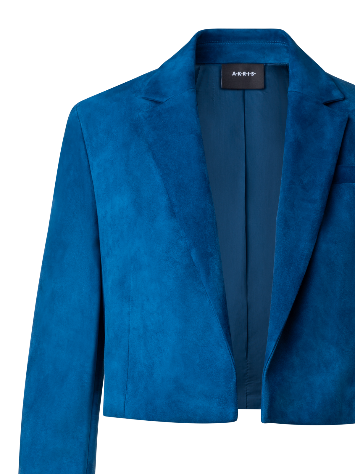 Designer Kurze Wildlederjacke mit Revers - Blau
