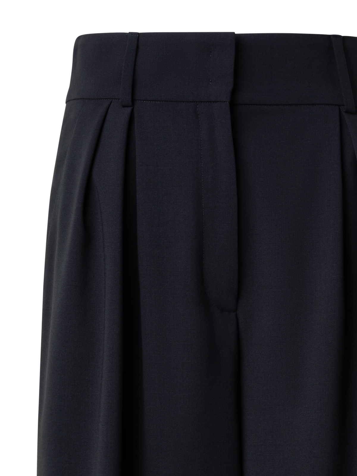 Designer Plissierte Bermudashorts aus Cool Wool - Schwarz